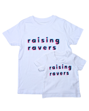 Load image into Gallery viewer, NEW  100% Organic Cotton - Raising Ravers Anaglyph 3D Tee - Blue/Pink