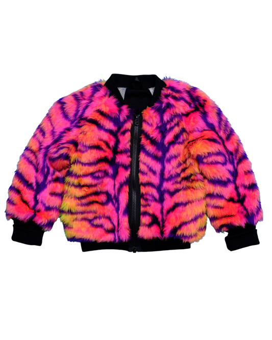 Jungle Boogie Bomber Jacket by Raising Ravers - Tiger Print, Ages 0-12