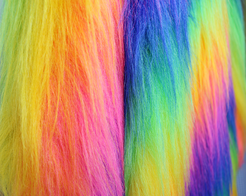 Rainbow Boogie Bomber Jacket by Raising Ravers - Long Fur, Ages 2-12