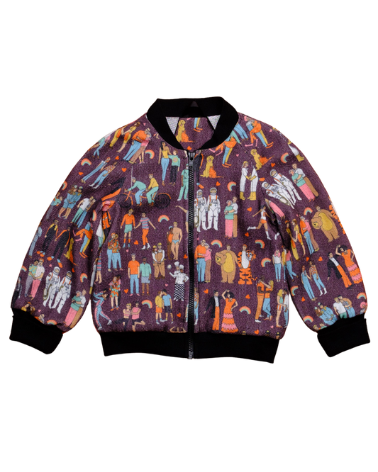 Made to Order - Pride People Bomber Jacket by Raising Ravers - Pride Print, Ages 2-12