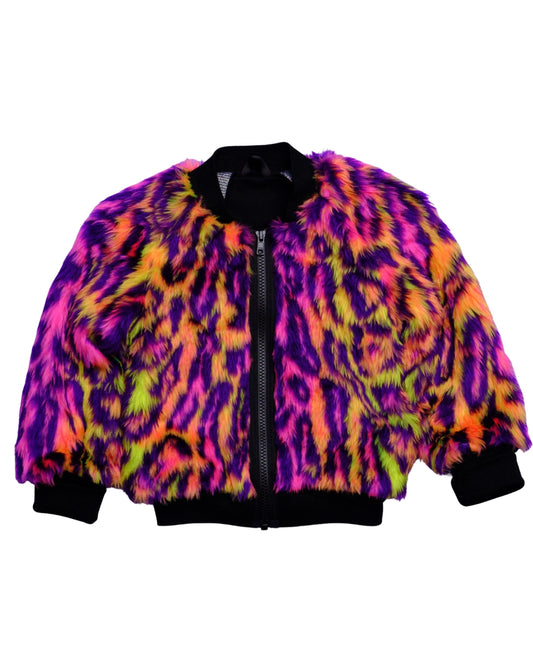 Jungle Boogie Bomber Jacket by Raising Ravers - Leopard Print, Ages 0-12