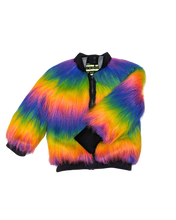 Load image into Gallery viewer, MADE TO ORDER - Rainbow Boogie - Long Fur Bomber Jacket