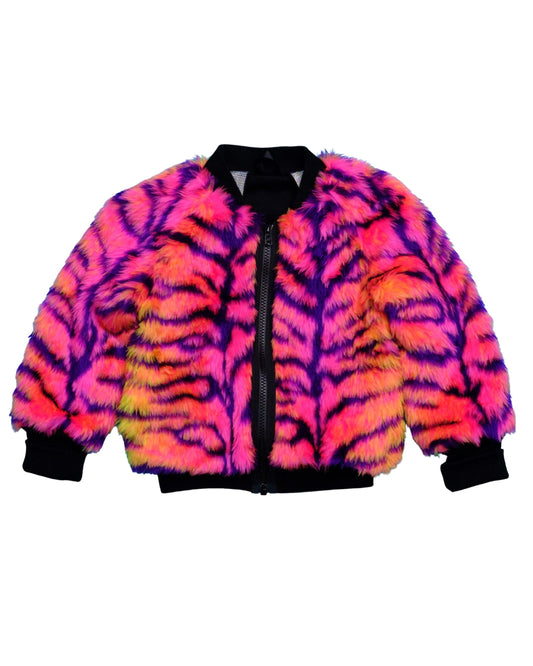 Jungle Boogie Bomber Jacket by Raising Ravers - Tiger Print, Ages 0-12