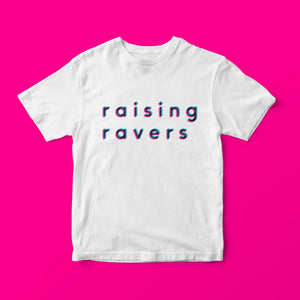 IMPERFECT! -  100% Organic Cotton - Raising Ravers Anaglyph 3D Tee - Blue/Pink