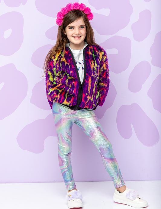 Made to Order - Jungle Boogie Bomber Jacket by Raising Ravers - Leopard Print, Ages 2-12