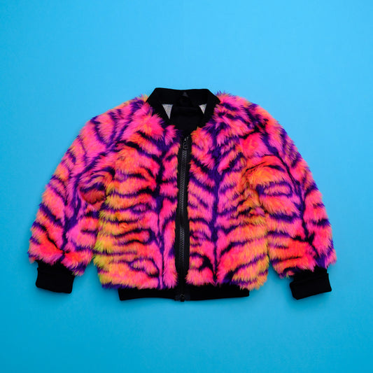 Made to Order - Jungle Boogie Bomber Jacket by Raising Ravers - Tiger Print, Ages 2-12